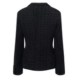 Ariadna Black Tweed Jacket  Satin Skirt Set