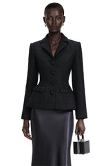 Ariadna Black Tweed Jacket  Satin Skirt Set