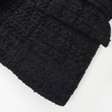 Ariadna Black Tweed Jacket  Satin Skirt Set