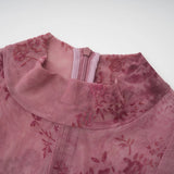 Ariadne Pink Flocked Tulle Maxi Dress