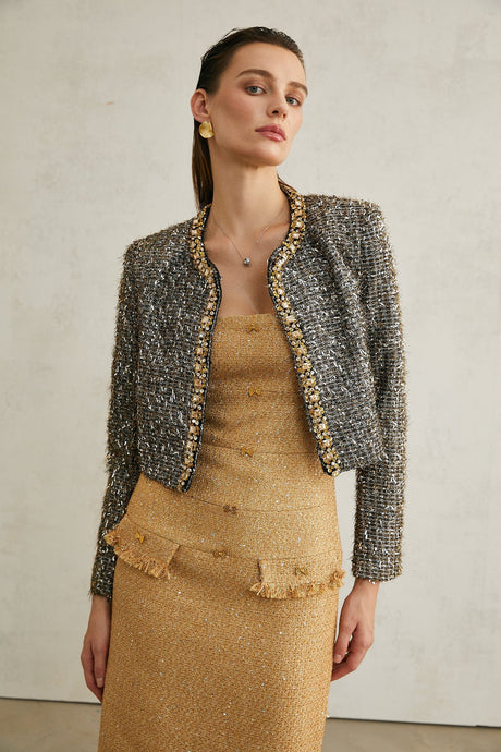 Ariane crystalembellished fringe jacket