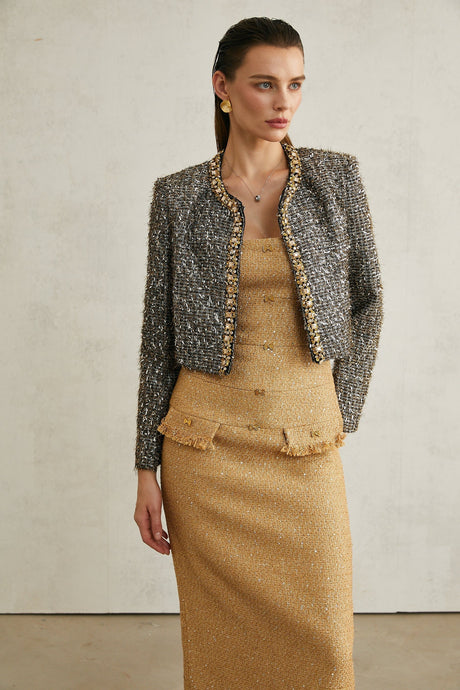 Ariane crystalembellished fringe jacket