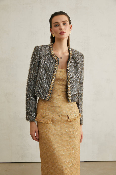 Ariane crystalembellished fringe jacket