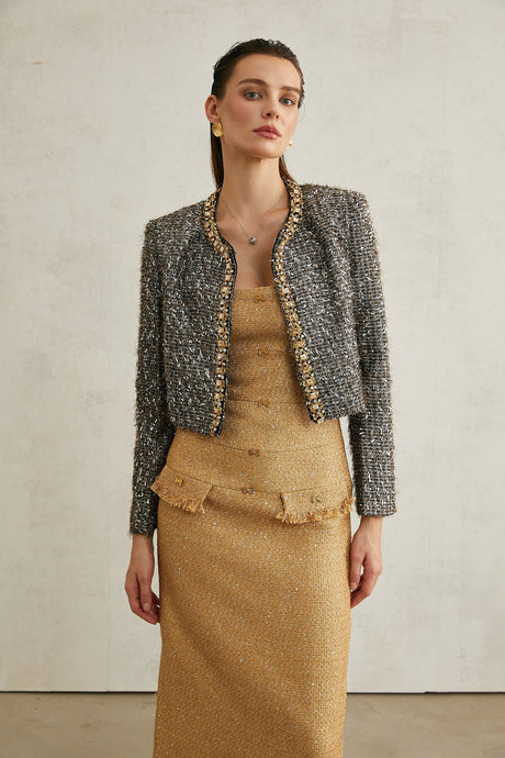 Ariane crystalembellished fringe jacket