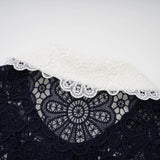 Ariane darkblue floral crochetlace midi dress