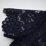 Ariane darkblue floral crochetlace midi dress