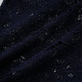 Ariane darkblue floral crochetlace midi dress