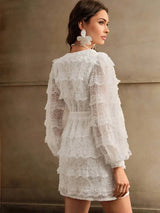 Arianna Midi Dress - Round Neck - Bishop Sleeve - High Waist - Elegant - A Line