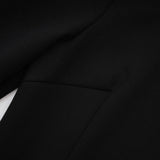 Ariella Elegant Long Dress - Round Neck - Flared Cuffs - Crystal Embellishment - Rear Zip Fastening