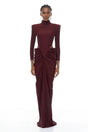 Arlene Red Cut Out Ruched Maxi Dress