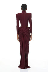 Arlene Red Cut Out Ruched Maxi Dress