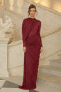 Arlette Red Asymmetrical Ruched Maxi Dress