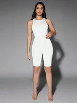 Armanda Bodysuit - Slim Fit - High Stretch Fabric Elasticity - Sleeveless Length - Casual Style - Backless - Round Neckline - Premium Quality