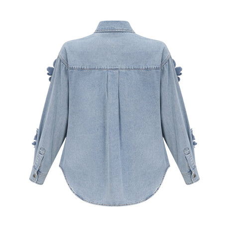 Armelle floralappliqué denim shirt