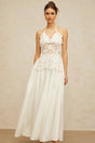 Artemide Maxi Dress White Floral Embroidered Cut - Out & Open Back
