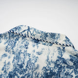 Artemide Midi Dress Blue & White Graphic Print Tie - Waist Pleats