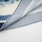 Artemide Midi Dress Blue & White Graphic Print Tie - Waist Pleats
