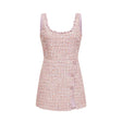 Ashley Mini Dress - Crystal Embellished - Cinched Waist - Square Neck - Side Slit