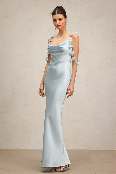 Assunta Blue Floral Detail Dress for Women