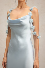 Assunta Blue Floral Detail Dress for Women