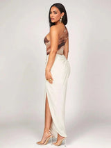 Assuntina Bodysuit - Slim Fit - Medium Stretch Knitted Fabric - Casual Style - Sleeveless - Asymmetrical, Cut Out - Natural Waist Line