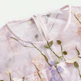 Assuntina Midi Dress - Round Neck - Long Sleeve - Floral Print - Elegant Style - Slim Fit