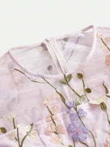 Assuntina Midi Dress - Round Neck - Long Sleeve - Floral Print - Elegant Style - Slim Fit