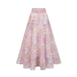 Assuntina Shirt & Skirt Set Pink Pattern - Print Calf Length