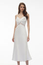 Astarte White Floral Lace Twist Midi Dress
