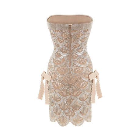 Astrid brown embellished mini dress