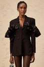 Aubree Blazer - Shawl Lapels - Boned Waist - Ruffled Detailing - Panelled Design