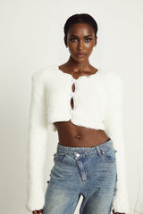 Aubrey Cardigan - Fluffy - Knit - Padded - Cropped