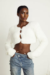 Aubrey Cardigan - Fluffy - Knit - Padded - Cropped