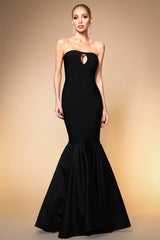 Audrey Black Mermaid Dress with Keyhole Neckline for Special Occasions