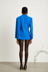 Audrey blue scarfembellished jacket