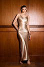 Audrey Gold Backless Sleeveless Maxi Dress