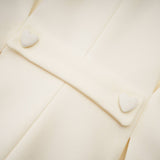 Audrey Jacket & Shorts Set - Notched Lapels - Crystal - Embellished Buttons - Cinched Waist - Flared Hem