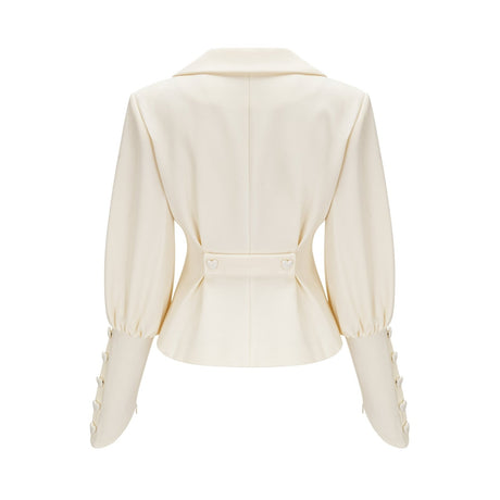 Audrey Jacket & Shorts Set - Notched Lapels - Crystal - Embellished Buttons - Cinched Waist - Flared Hem