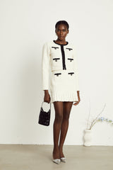 Audrey white waffleknit jacket  skirt matching set