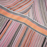 Augusta Midi Dress - V Neck - Metallic Threading - Vertical Stripes - Pleat Detailing - Elasticated Waistband