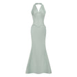Aurélie Green Halterneck Mermaid Maxi Dress