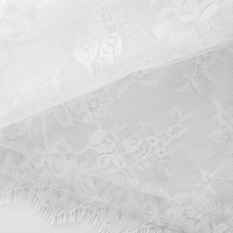 Aurélie Midi Dress - Puff Sleeves - Bustier Style - Lace Trim - Tiered Design - Back Zipper