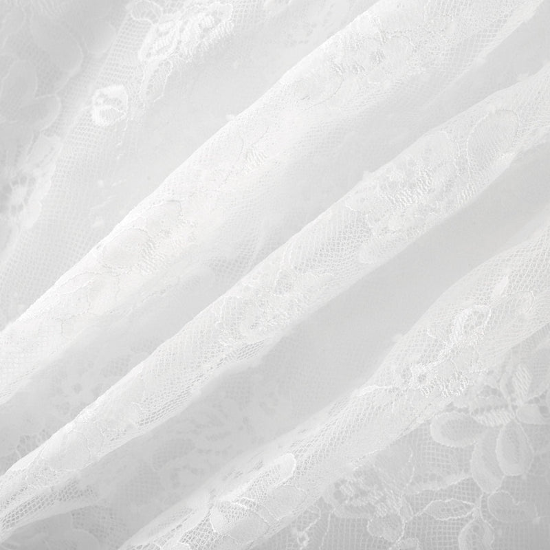 Aurélie Midi Dress - Puff Sleeves - Bustier Style - Lace Trim - Tiered Design - Back Zipper