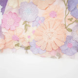 Aurora Top & Skirt Set - Embroidered Detailing - 3D Petal Design - Sleeveless - High Waist - Rear Zip Fastening