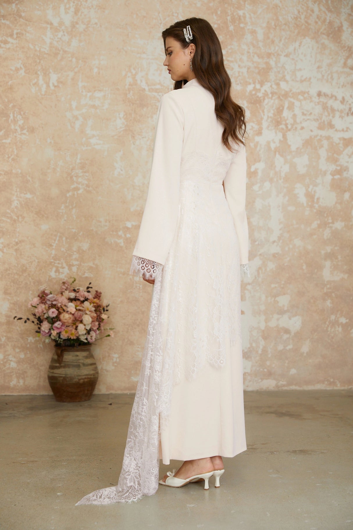 Aurora White Floral Lace Maxi Dress