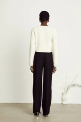 Aurore beige fauxpearl cardigan