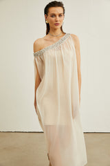 Austen crystalembellished semisheer midi dress