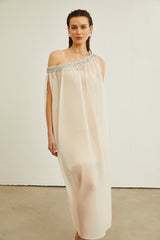 Austen crystalembellished semisheer midi dress