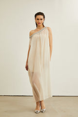 Austen crystalembellished semisheer midi dress