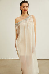 Austen crystalembellished semisheer midi dress